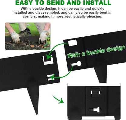 5 Pack Steel Landscape Edging,Metal Landscape Edging 40 Inch Strips, Metal Garden Edging 7 inch Depth, Steel Edging for Landscaping