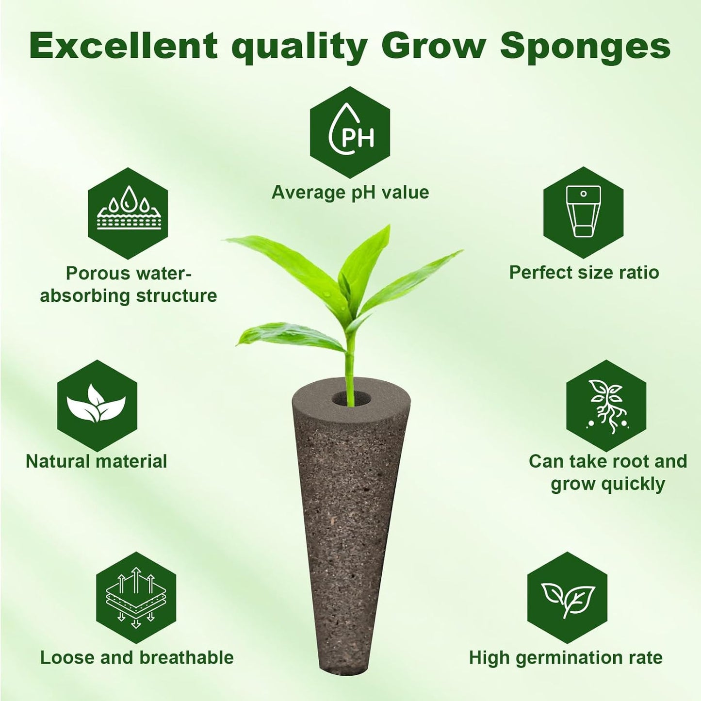 109 Pack Hydroponic Pods Supplies for Aerogarden Pods, Grow Sponges for Hydroponics, Seed Pods Kit with 48 Grow Sponges, 48 Pod Labels,12 Plant Labels, 1 Tweezer for Hydroponic Indoor Garden System