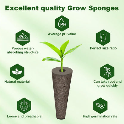 109 Pack Hydroponic Pods Supplies for Aerogarden Pods, Grow Sponges for Hydroponics, Seed Pods Kit with 48 Grow Sponges, 48 Pod Labels,12 Plant Labels, 1 Tweezer for Hydroponic Indoor Garden System