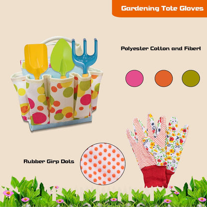 Kids Gardening Set, Kids Gardening Tools with Watering Can, Shovel, Rake, Gloves, Waterproof Apron and Storage Bag, Children Garden Tool for Boys Girls Age 3 4 5 6 7 8