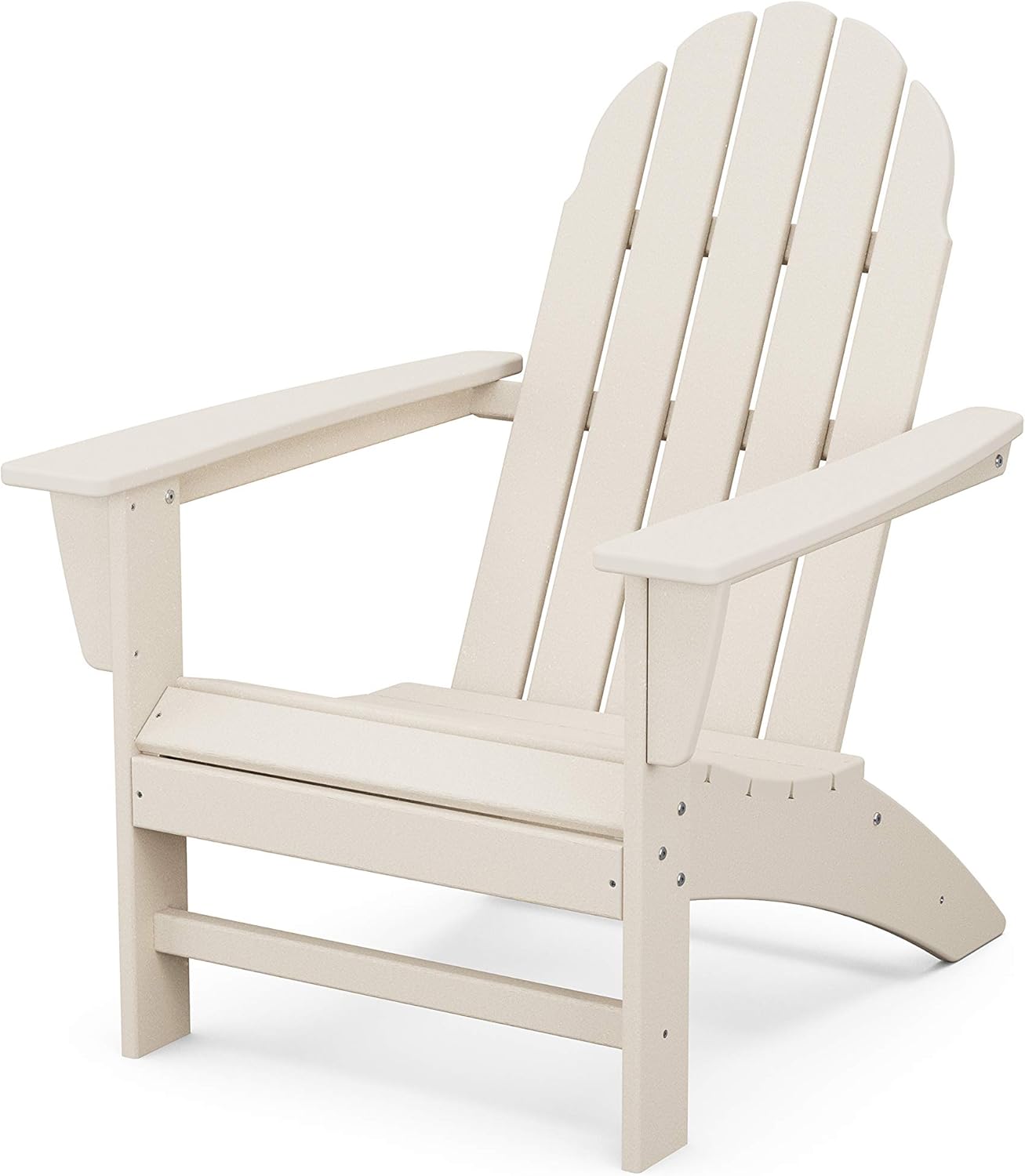 Polywood Vineyard Adirondack Chair, Sand Beige - Classic HDPE Patio Furniture for Outdoor Living, Deck, Garden, Fire Pit, Pool, Beach & Lake Dock Seating