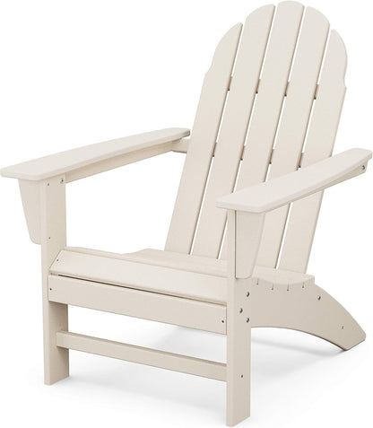 Polywood Vineyard Adirondack Chair, Sand Beige - Classic HDPE Patio Furniture for Outdoor Living, Deck, Garden, Fire Pit, Pool, Beach & Lake Dock Seating
