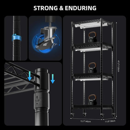 Spider Farmer 2025 4-Tier Plant Stand with 6Pcs 12" Full Spectrum 5000K LED Grow Lights and Tent Cover Mini Greenhouse Height Adjustable for Seed Starting Indoor Plants Growth 16Lx12Dx47H