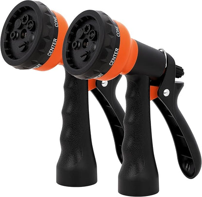 NEXCOVER Hose Nozzle 2PK, Garden Hose Nozzle with 7 Adjustable Watering Patterns, ABS Hose Nozzle Sprayer, Non-Slip Water Spray Nozzle for Watering Plants & Lawns, Cleaning, Washing Pets & Cars