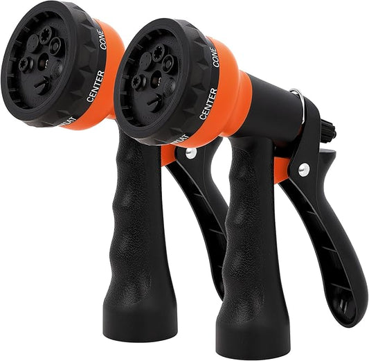 NEXCOVER Hose Nozzle 2PK, Garden Hose Nozzle with 7 Adjustable Watering Patterns, ABS Hose Nozzle Sprayer, Non-Slip Water Spray Nozzle for Watering Plants & Lawns, Cleaning, Washing Pets & Cars