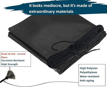 Outdoor Swing Chaise Lounge Replacement Pad and Sunshade Cover for Patio Furniture Hanging Hammock Chair Cushion pad, Sun Resistant Breathable Waterproof (Black, Support Mesh+Rope)