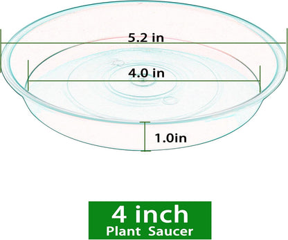 6 Pack Plant Saucer 4 5 inch (4 inch Base), Heavy Sturdy Plant Drainage Tray for Indoors (5", Creamy White)