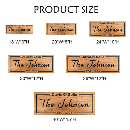 Personalized Carved Wood Sign Custom Last Name Sign for Couples Anniversary Wedding Gift Wooden Family Name Sign Family Wall Decor Bridal Shower Housewarming Gift