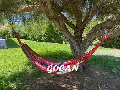Brazilian Double Hammock 2 Person Extra Large 220x160cm Total Length 330cm Load 500lb Canvas Cotton Hammock for Patio Porch Garden Backyard Lounging Outdoor and Indoor(Rainbow) XXL