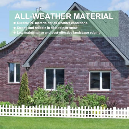 Garden Edging 33FT, Landscape Edging Borders [Extra Tall 4.9IN ] Flexible Lawn Edging Kit with 60pcs Stakes,Mini Plastic Fence for Tree Flowerbeds Grass Yard -White-2