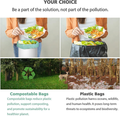 200 Counts AYOTEE Mini Trash Bags,1.2 Gallon Small Compostable Trash Bags,Strong Unscented Compost Bags, Fit 4.5-5 Liter Trash Can,1-1.5 Gallon