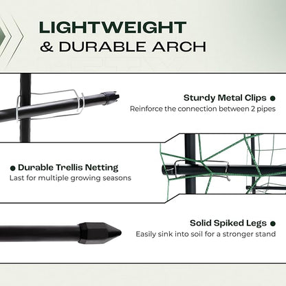Idzo Arched Trellis for Raised Garden Bed, 70in Stainless Steel Tunnel Vegetable Trellis w PE Coating Protects Against Rust, Space-Saving Cucumber Trellis for Climbing Plants Outdoor, Easy to Maintain