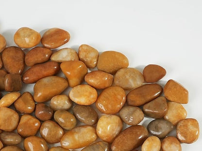 6 LBS River Rocks, StoneCreek, Decorative Garden Stones for Plant Landscaping, Polished Gravel Filler Pebbles for Home Decoration, Vases, Succulents, Flower Beds and Fish Tanks (Pale Yellow, Medium)