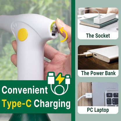 T TOVIA: Garden Sprayer 1 Liter Battery Spray Bottle Powered Electric, Rechargeable, Portable Garden and Plant Sprayer, Mister, for Outdoor and Indoor Plants,Cleans and Gardens, Handheld Powered