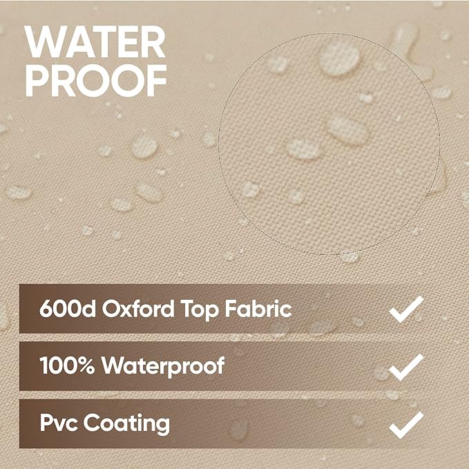 loriano 3-Seater Patio Furniture Covers, 100% Waterproof for Outdoor Sofa, Loveseat, Seat, Couch, Heavy Duty 600D Oxford Fabric, Premium PVC Coating for Sun Fade Resistance 83" W x 40" D x 30" H