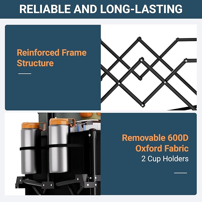 Favoyard Extra Large Collapsible Wagon Carts Foldable 220L & 360LBS Folding Wagons w/All-Terrain Wheels & Brakes Portable Utility Shopping Cart for Beach Grocery Sports Garden Camping Outdoor, Black