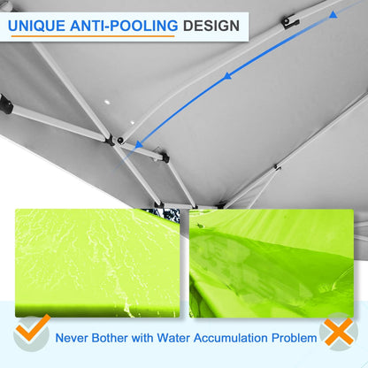 EAGLE PEAK Pop Up Canopy Tent with Wheeled Carry Bag, 8 Stakes, 4 Ropes, 4 Weight Bags, Easy Set Up Tent Canopy, 12x12 ft, 144sqft of Shade, Neon Green