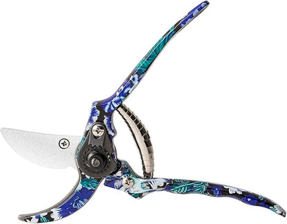 FLORA GUARD Gardening Gifts, 3 Piece Aluminum Garden Tool Set - Trowel, Cultivator, Pruning Shear, Gift Set for Women, Men, Gardening Needs (Purple&Blue)