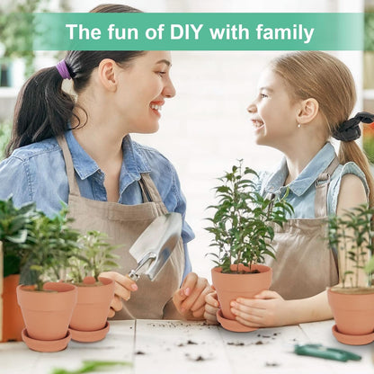 4 Inch Clay Pot for Plant with Saucer, Flower Pot with Tray, 12 Pack Small Terra Cotta Plant Pot with Drainage Hole, Terracotta Pot for Indoor Outdoor Plant, Great for Plants (4inch 12Pack)