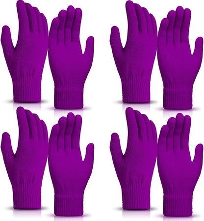 SATINIOR Magic Winter Gloves Unisex Gloves Knit Stretchy Mitten Full Fingers Warm Mitten for Men Women Sports