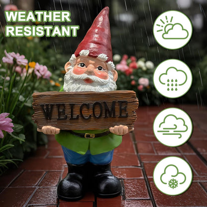 Gnome Garden Decor Statue Gnomes Decorations for Yard with Welcome Sign Outdoor Decorations for Patio Unique Garden Gifts for Women Mom Grandma