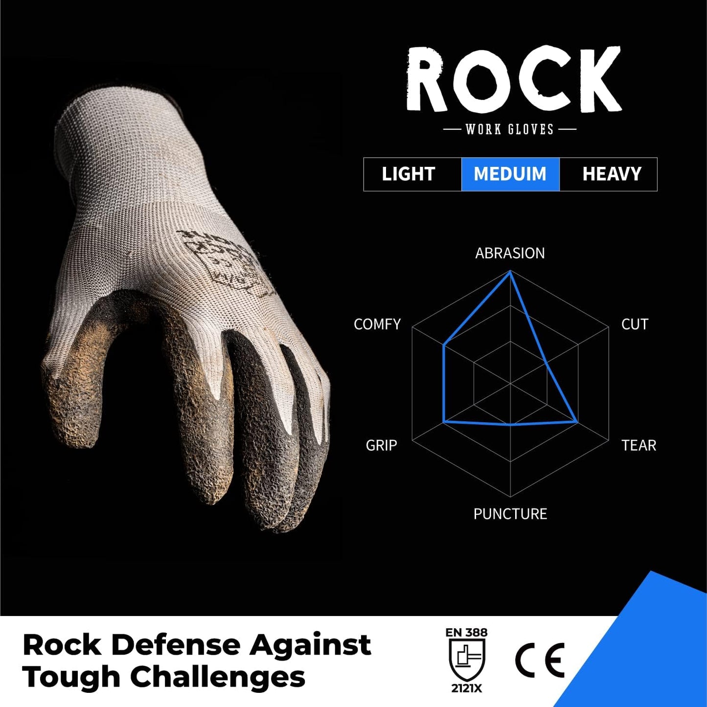 toolant Crinkle Latex Work Gloves Bulk, Rubber Coated Safety Work Gloves for Men and Women, 12 Pairs for Construction, Gardening, Warehouse (Gray, XL)