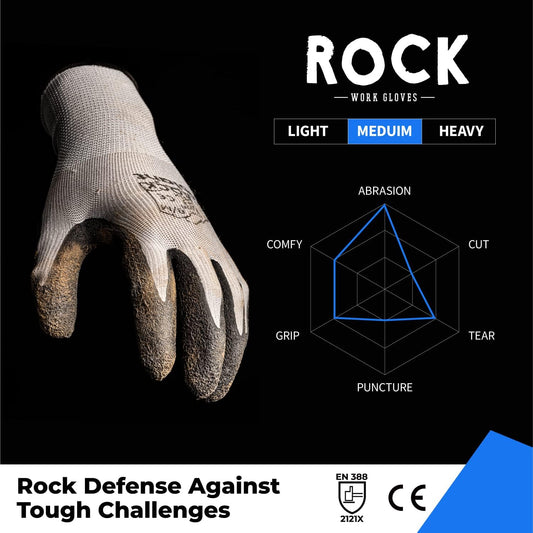 toolant Crinkle Latex Work Gloves Bulk, Rubber Coated Safety Work Gloves for Men and Women, 12 Pairs for Construction, Gardening, Warehouse (Gray, XL)