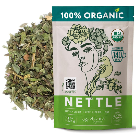 Stinging Nettle Tea Organic Loose Leaf - Dried Nettles Herb, Ortiga Tea – Cleanse Body, Remove Toxins, Easy Allergy – 8 oz