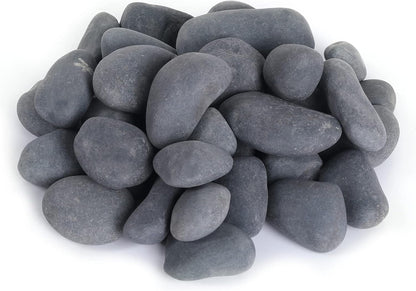 11LB Stone Pebbles River Rocks, 100% Natural Hand-Picked Premium Decorative Pebbles, Ideal for Garden Landscaping, Home Decor, Aquariums, Painting, Crafting and Gifts, Onyx Black