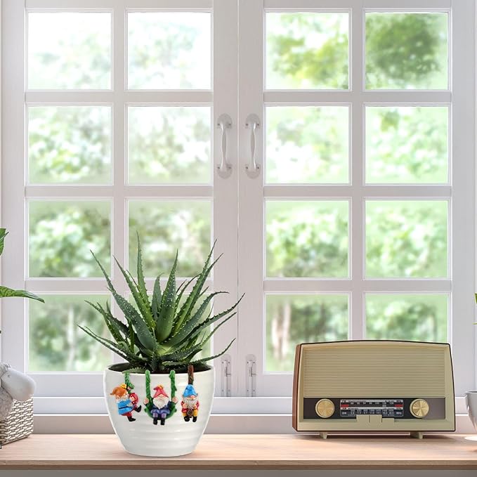 3PCS Climbing Gnomes Statue for Garden Decor, Resin Crafts Plant Decorations for Pots, Fairy Garden Accessories and Tree Faces Decor Outdoor, Halloween and Christmas Decorations