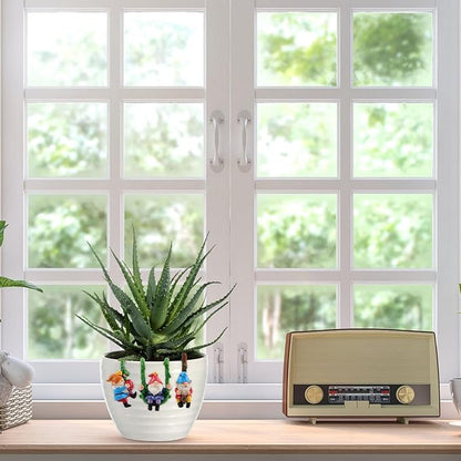 3PCS Climbing Gnomes Statue for Garden Decor, Resin Crafts Plant Decorations for Pots, Fairy Garden Accessories and Tree Faces Decor Outdoor, Halloween and Christmas Decorations