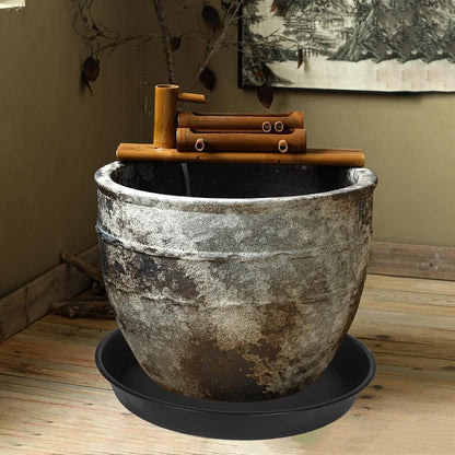 4 Pack of 16 17 inch Plant Saucer (15 inch Base), 2.3" Depth, Heavy Duty Deep Plant Trays for Pots, Plastic Plant Saucers for Indoors, Bird Bath Bowls, Drip Trays for Planter (17", Black)