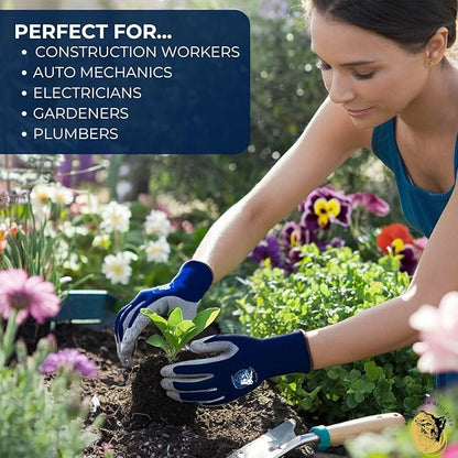 No-Slip Grip Boost Lightweight Work Gloves (PRECISION FIT) Heavy Duty Dipped Slip Resistant Men & Womens