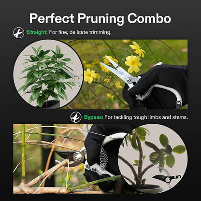 VIVOSUN Garden Shears, Lightweight Plant Pruners for Gardening, Bypass Pruning Shears for Cutting Flowers, Trimming Branches, Indoor Plant Shears, Stylish Q-Shaped Garden Tools for Women Men