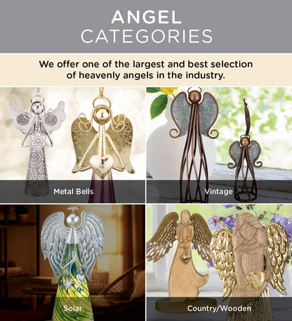 Regal Art & Gift Angel Statue - Metal Indoor/Outdoor Garden Statue Deals, Elegant Garden Decor, Beautiful Gifts for Women, Exquisite Angel Statues for Garden, 16-Inch, Black/Gold