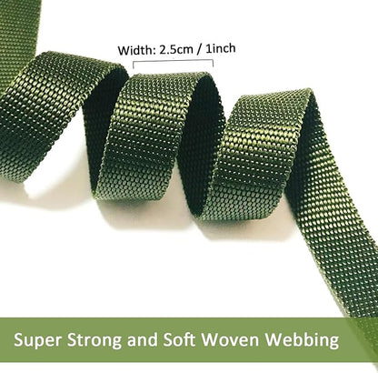 120 Feet Green Tree Tie Strap 1 Inch Wide Tree Support Straps 1,980Lbs Strength Tree Staking Straps Garden Tie for Outdoor Use, Plant Support Ties, Green Tree Tie Rope for Straightening Supplies