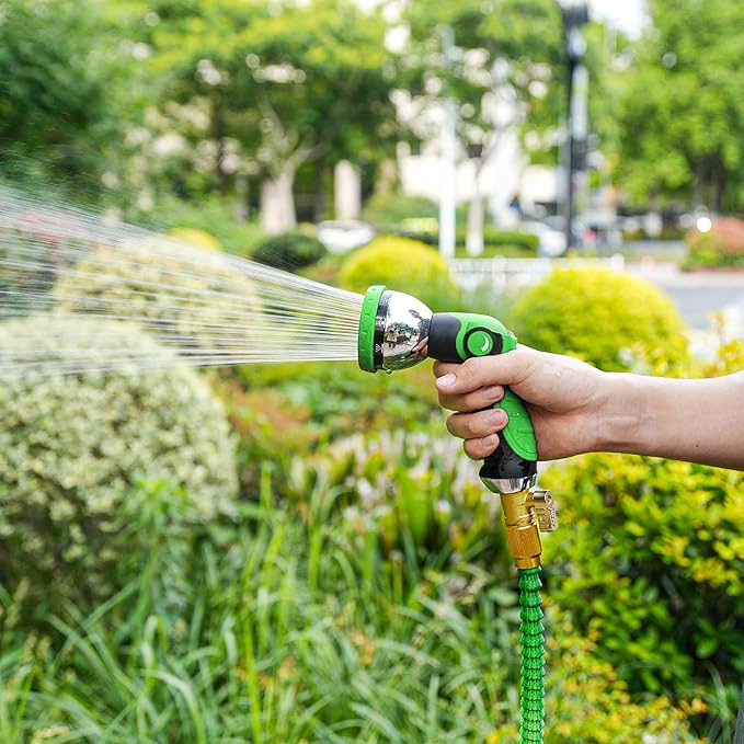 Garden Hose Nozzle Sprayer: 2 Pack 10 Watering Patterns Spray Nozzles Heavy Duty Metal Hose Head Hose Attachment, Thumb Control On Off Valve