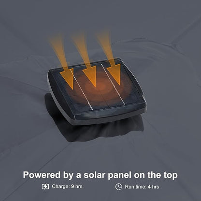 PURPLE LEAF 10 Feet Patio Umbrella Outdoor Cantilever Solar Powered LED Swivel Square Umbrella Aluminum Offset Umbrella with 360-degree Rotation for Garden Deck Pool Patio Light Grey