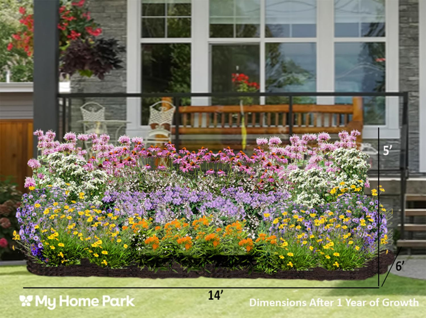 64 Outdoor Plants - Flowering Garden for Full Sun to Support Pollinators Including Perennial Native Plants Purple Coneflower, Butterfly Milkweed, Wild Bergamot and Smooth Blue Aster