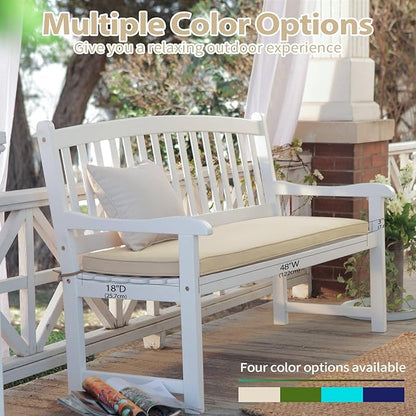 Outdoor Bench Cushion 42 x 18 x 3 Inch with Ties, Thick Waterproof Porch Swing Cushions for Patio Furniture Chair Pad, Seat Sofa Garden Replacement Cushion Sponge Filling