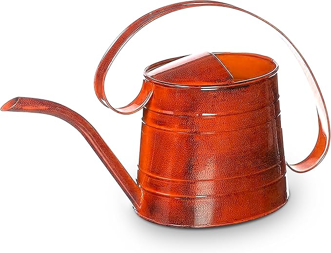 Headwind Danbury Vintage Watering Can – 1/2 Gallon Tango Orange Decorative Galvanized Large Metal Watering Can Planter for Outdoor & Indoor – Antique Style by Robert Allen