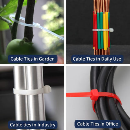 XINGO 1000 PCS Green Zip Ties 8 Inch, 60 LBS Tensile Strength, Self-Locking Nylon Plastic Nylon PA66 Wire Ties for Indoor and Outdoor Use