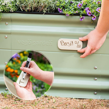 Vego garden 17" Tall 10 in 1 Novel Modular Raised Garden Bed Kit, Metal Planter Box for Vegetables Flowers Herbs, Included 2 in 1 Wrench & Magnetic Plant Tags, Terra Cotta