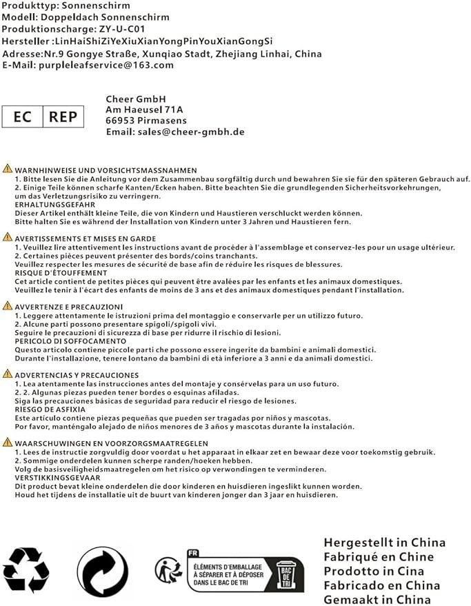 PURPLE LEAF 10' X 13' Patio Umbrella Outdoor Rectangle Umbrella Large Cantilever Umbrella Windproof Offset Heavy Duty Sun for Garden Deck Pool Patio, Navy Blue