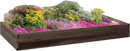 Red Cedar Wood Raised Vegetable Garden Bed - Amish Made in USA (11" Double Raised Bed, Walnut Stain)