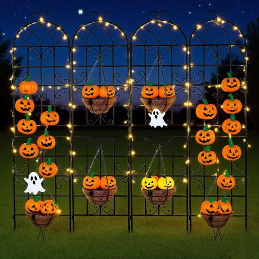 4 Pack 72x20in Rustic Iron Arch Decoration Garden Trellis with Black Metal Coating – Perfect for Supporting Climbing Plants Outdoor, Roses, Vines, Flowers, and Vegetables.