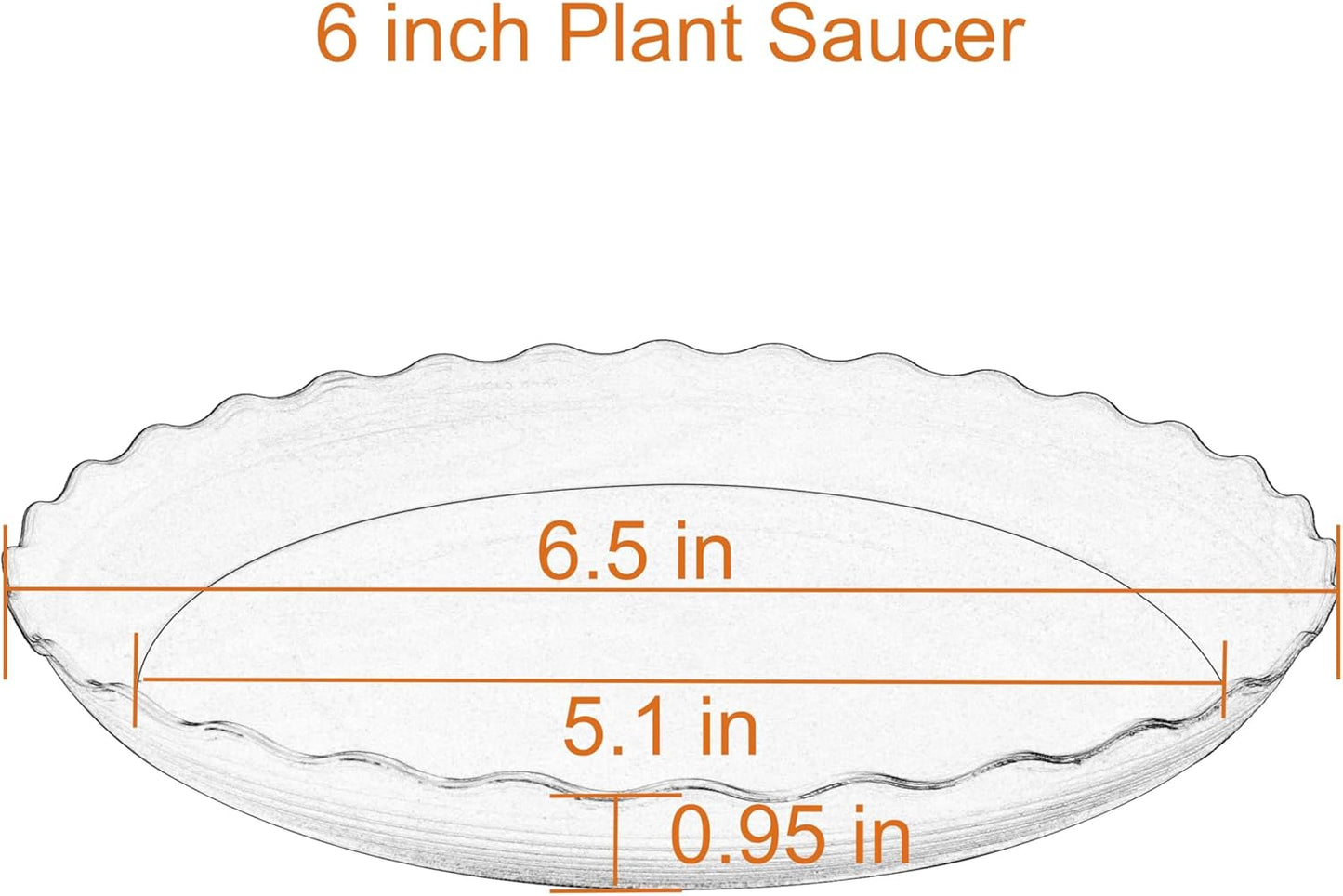 6 Pack Plant Saucer, 6 8 10 12 14 16 inch Plant Trays for Pots, Heavy Duty Plant Saucers for Indoors no Holes, Plastic Plant Saucer for Planter (6", Black)
