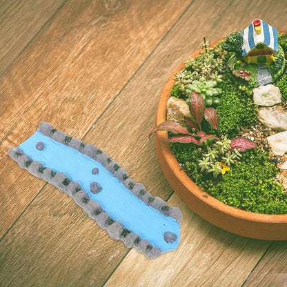jojofuny 2pcs Miniature River: Diorama Resin Stream for Fairy Garden Accessories - Fairy Garden Pond for Dollhouse Landscape Scenery Layout Home Decoration