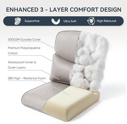 Outdoor Chair Cushions 3 Packs - Outside High Back Comfortable Thickened Pillow 22x24 with Zipper Cover for Patio Rocking Swivel Chairs Loveseat Sofa – Beige/Crescent