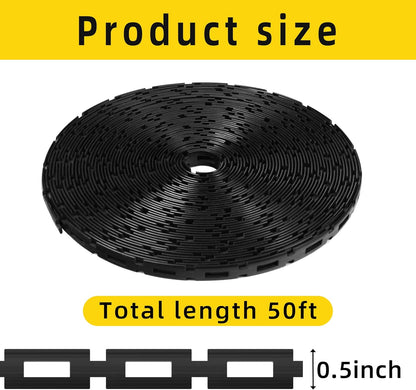 CODREE 50 FT Plastic Chain Lock Tree Tie - 1/2 Inch Wide Adjustable Tree Support Straps for Staking - Flexible Reusable Cable Plant Ties